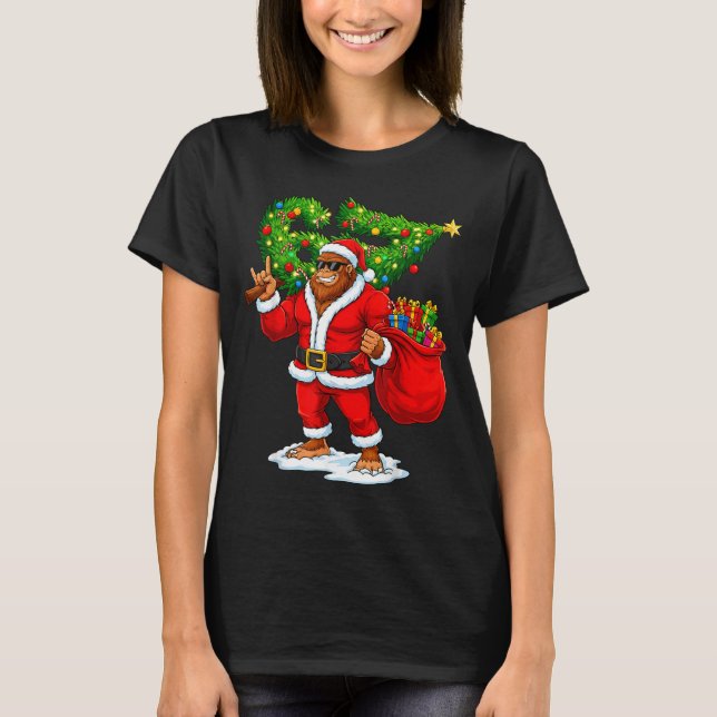 Camiseta Santa Bigfoot 67 Meme Funny Six Seven Christmas Ho (Frente)