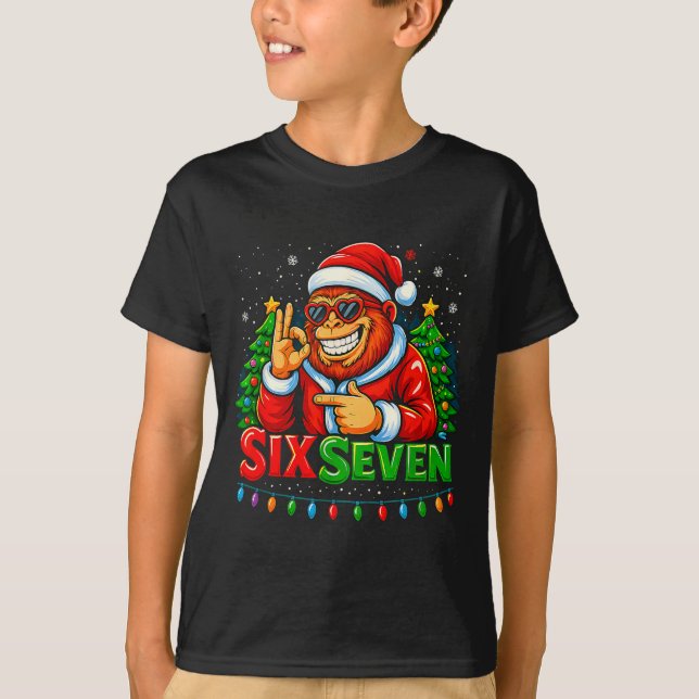 Camiseta Santa Bigfoot Christmas Sasquatch 67 Funny Meme Si (Frente)