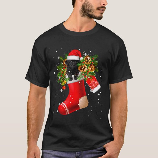 Camiseta Santa Black Toy Odle In Christmas Sock Pajama  (Frente)