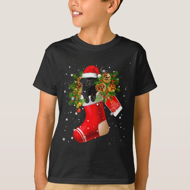 Camiseta Santa Black Toy Odle In Christmas Sock Pajama  (Frente)