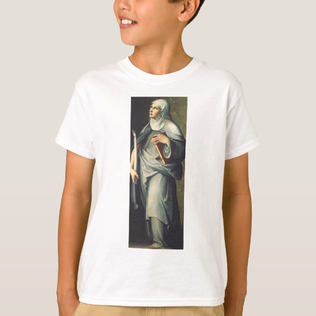 Camiseta Santa Brígida da Suécia Mística Medieval (Frente)