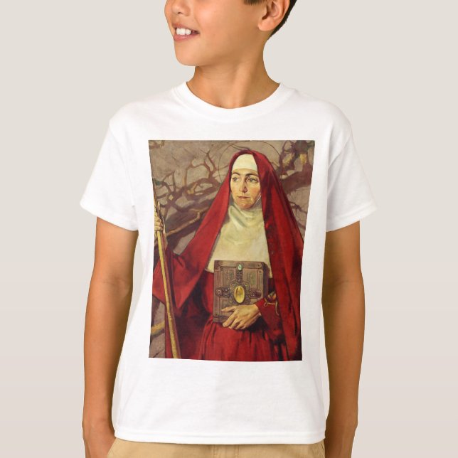 Camiseta Santa Brígida de Kildare Chama Celta Arte Sagrada (Frente)