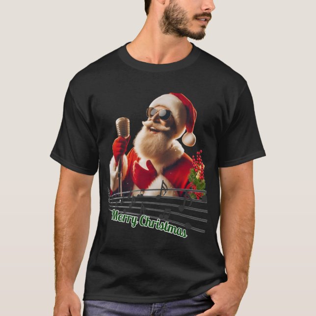 Camiseta Santa Cantante Rock and Roll (Frente)