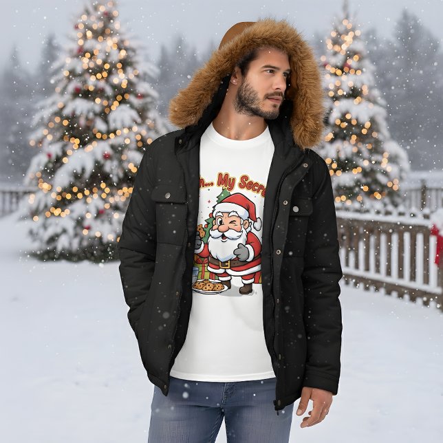 Camiseta Santa Caught Stealing Cookies Funny Cartoon  (Criador carregado)