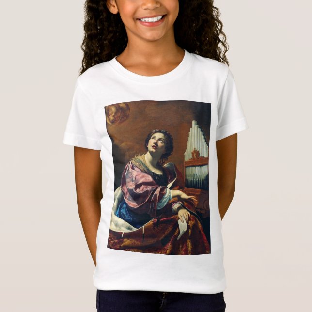 Camiseta Santa Cecília por Simon Vouet Arte Fina Decoração  (Frente)