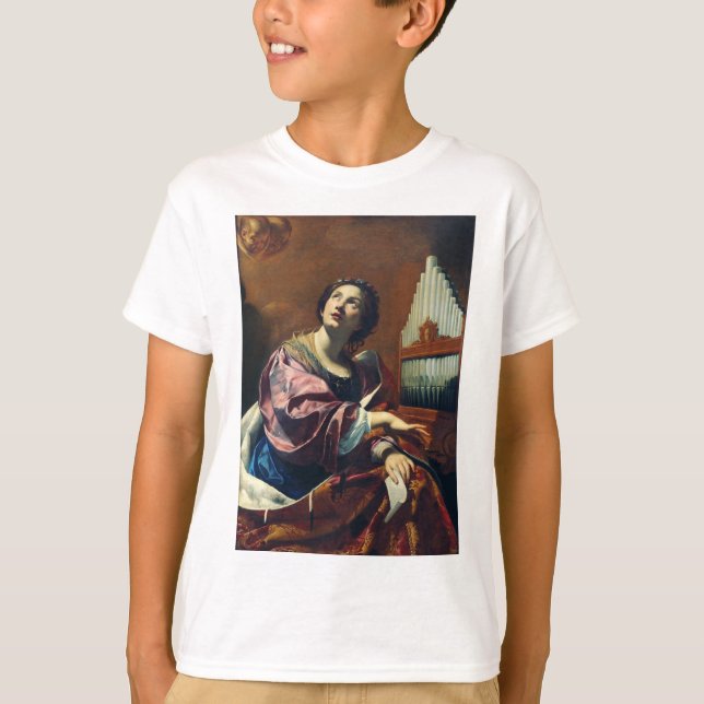 Camiseta Santa Cecília por Simon Vouet Arte Fina Decoração  (Frente)