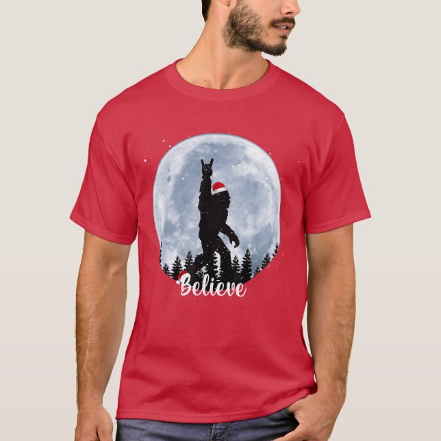 Camiseta Santa Christmas Rock Sasquatch Xmas girl (Frente)