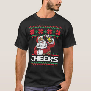 Camiseta Santa Claus Beer Bebendo anima o Natal feio