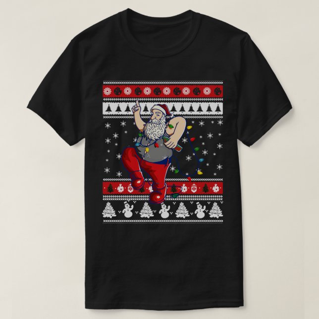 Camiseta Santa Claus Beer Fairy Lights (Frente do Design)
