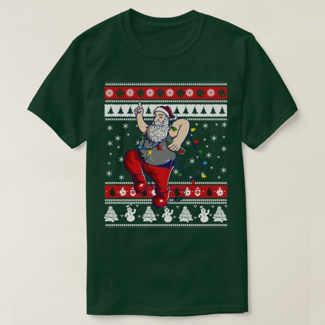 Camiseta Santa Claus Beer Fairy Lights (Frente do Design)