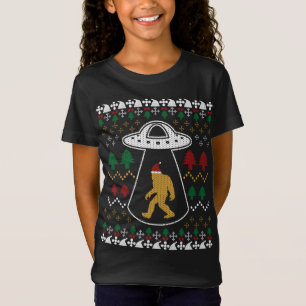 Camiseta Santa Claus Bigfoot Ufo Sasquatch Ugly Christmas S
