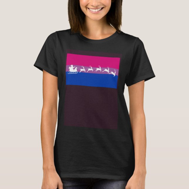 Camiseta Santa Claus Bisexual Pride Flag Matching Christmas (Frente)