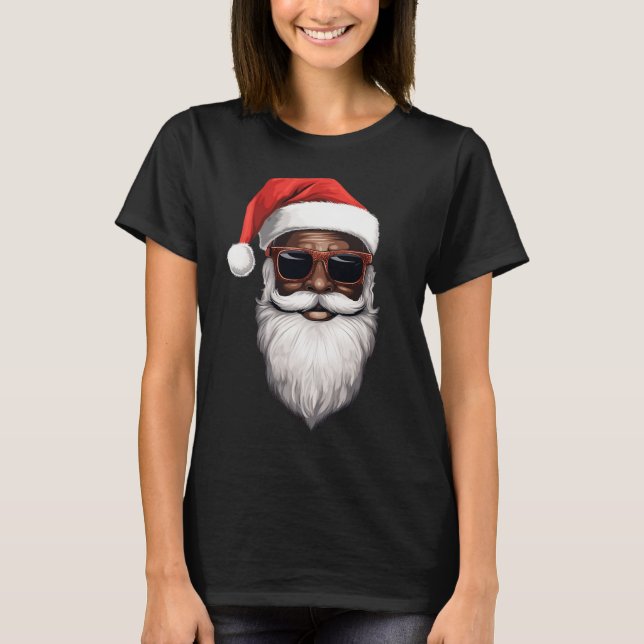 Camiseta Santa Claus Black Xmas Papai noel Afro-Americano (Frente)