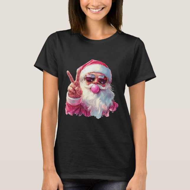 Camiseta Santa Claus Blowing Bubble Gum Nk Sungles Christma (Frente)