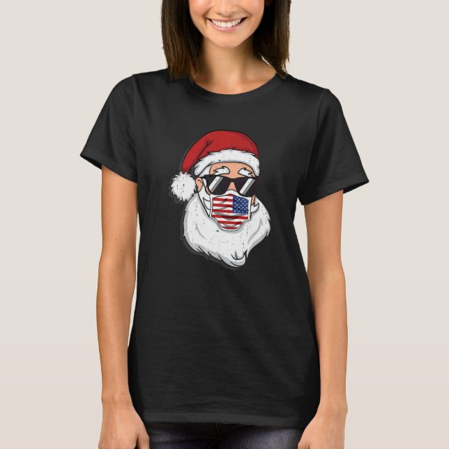 Camiseta Santa Claus Christmas costume with mask and cool s (Frente)