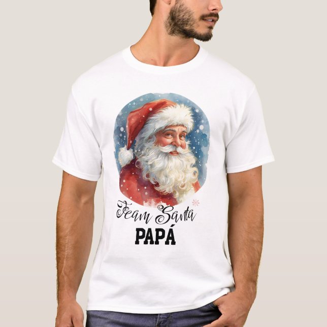 Camiseta Santa Claus clásico con frase Team Santa Papá  (Frente)