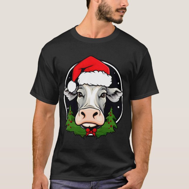 Camiseta Santa Claus cow T-Shirt (Frente)