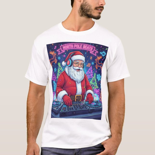 Camiseta Santa Claus DJ Christmas Party T-Shirt  (Frente)