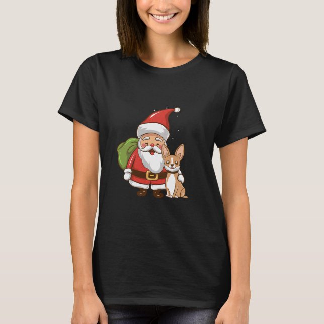 Camiseta santa claus e chihuahua (Frente)