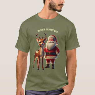 Camiseta Santa Claus e Rudolph, o URM da Névoa Vermelha