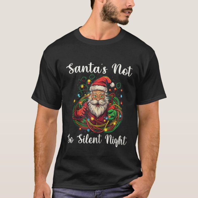 Camiseta Santa Claus Engraçado Natal Luz Xmas Zip Hoodie (Frente)
