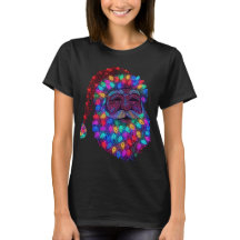 Santa Claus Face Made From Christmas Tree Lights