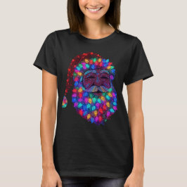Camiseta Santa Claus Face Made From Christmas Tree Lights