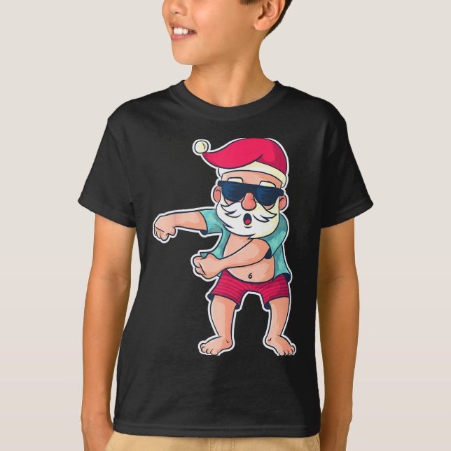 Camiseta Santa Claus Floss Dance Christmas X-mas Gift  (Frente)