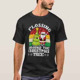 Camiseta Santa Claus Floss Xmas Floscando Ao Redor Do Natal