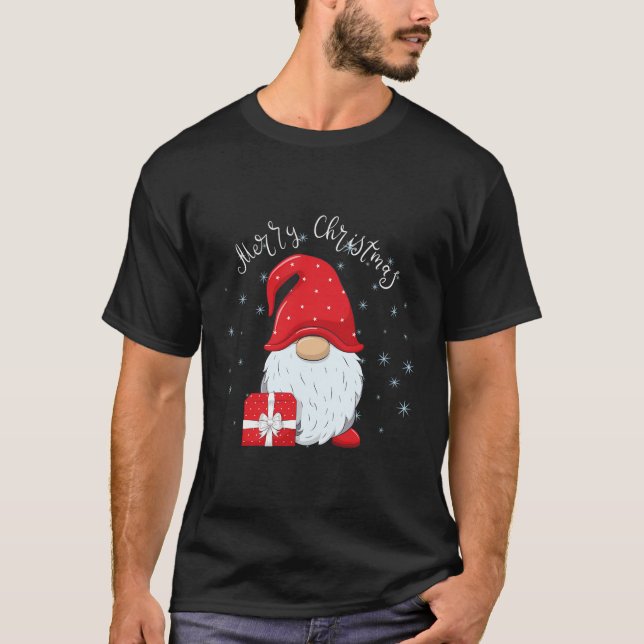 Camiseta Santa Claus Garden Gnomo Feliz Natal Garota (Frente)