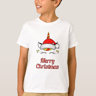 Camiseta Santa Claus Geek de Natal do Unicórnio Engraçada