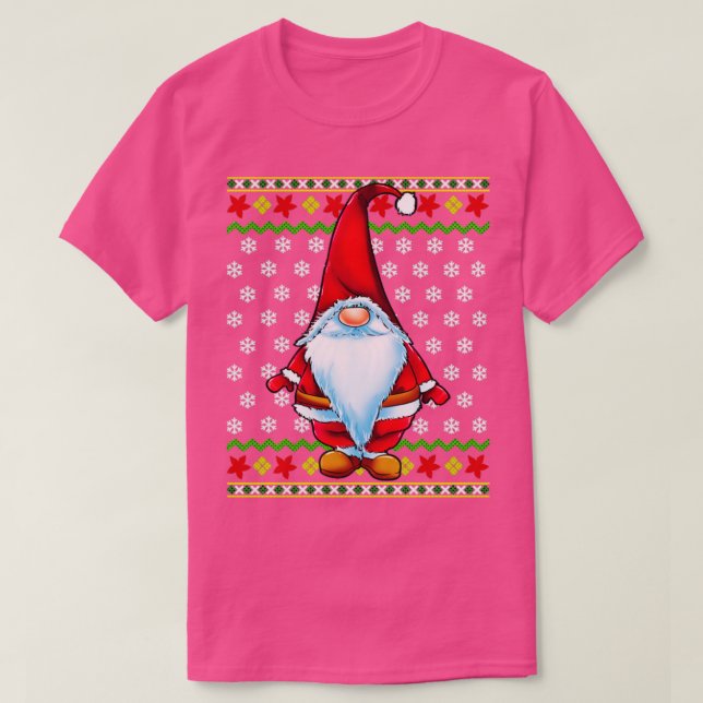 Camiseta Santa Claus Gnome Ugly Christmas Sweater (Frente do Design)