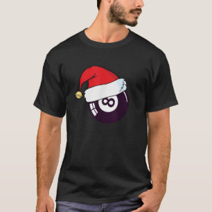 Camiseta Santa Claus Hat Billiards 8 Ball Natal 2018