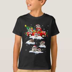 Camiseta Santa Claus Hedgehogs &amp; Red Truck Xmas Tree Me