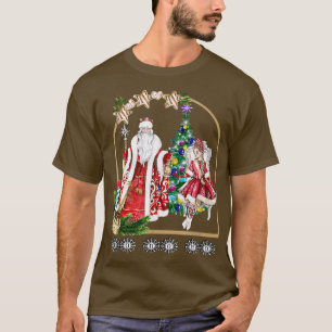 Camiseta Santa Claus HO HO HO Com Auxiliar de Neve De Natal