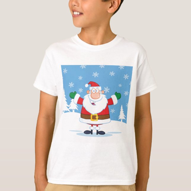 Camiseta Santa Claus in Snowy Winter Scene (Frente)