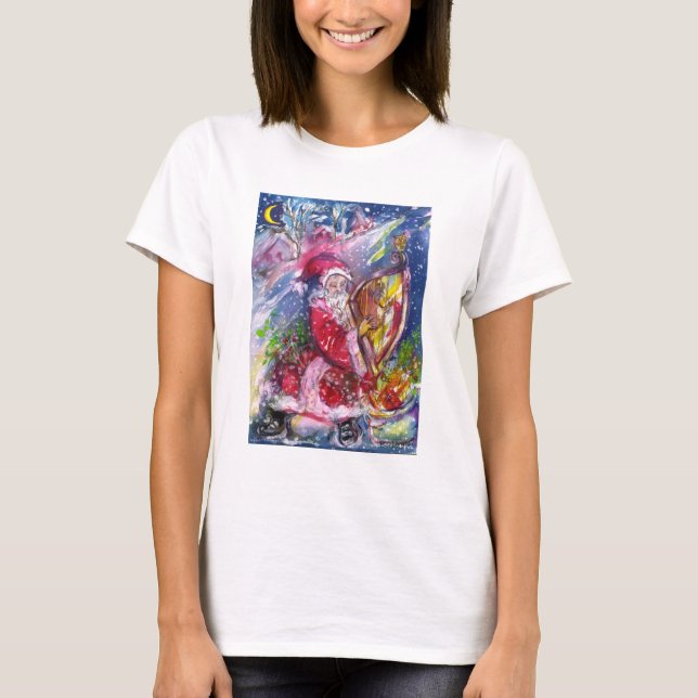 Camiseta SANTA CLAUS JOGANDO HARP Musical Night (Frente)