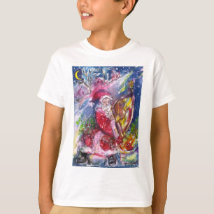 Camiseta SANTA CLAUS JOGANDO HARP NO Natal LUMINOSO