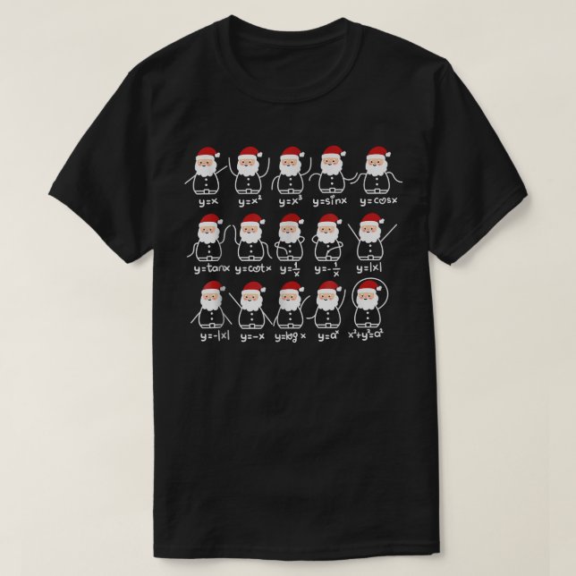 Camiseta Santa Claus Math Stick Figuras Engraçadas Casas de (Frente do Design)