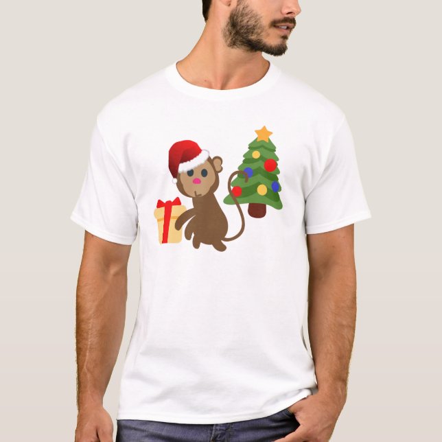 Camiseta santa claus monkey emoji (Frente)