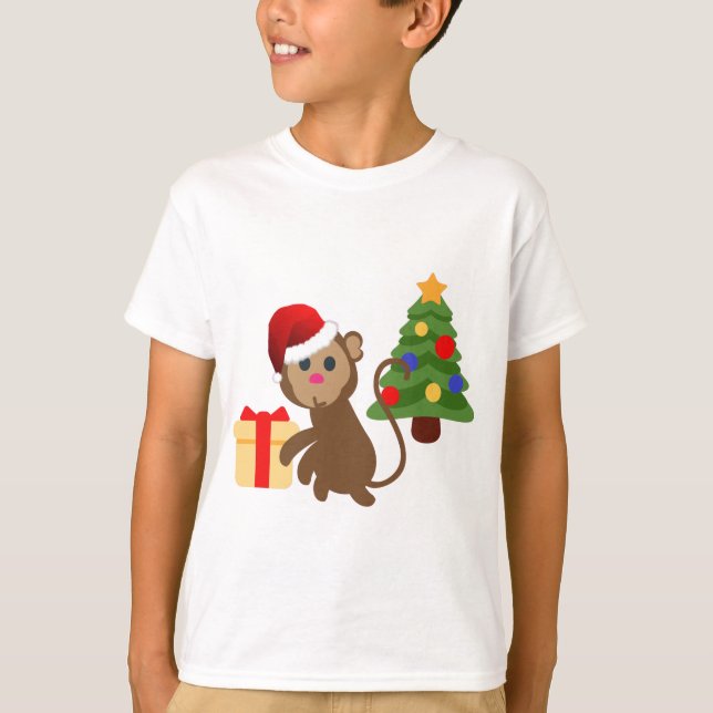 Camiseta santa claus monkey emoji (Frente)