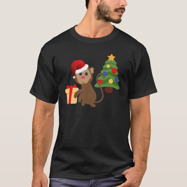 Camiseta santa claus monkey emoji (Frente)