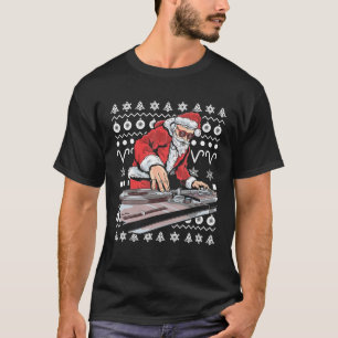 Camiseta Santa Claus Music DJ Ugly Christmas Tacky Xmas Gif