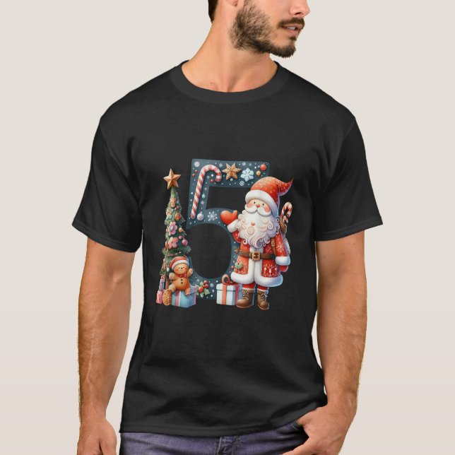 Camiseta Santa Claus Number 5 Christmas Tree Snow  (Frente)