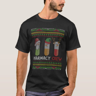 Camiseta Santa Claus Pharmacy Crew Pills Snowman