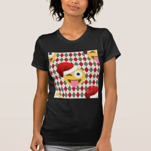 Camiseta santa claus piscar os olhos emoji