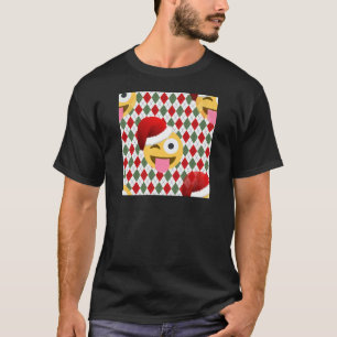 Camiseta santa claus piscar os olhos emoji