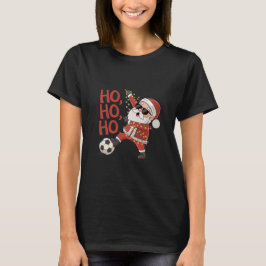 Camiseta Santa Claus playing soccer with Christmas lights