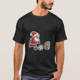 Camiseta Santa Claus Plays Football with a Naughty Goblin