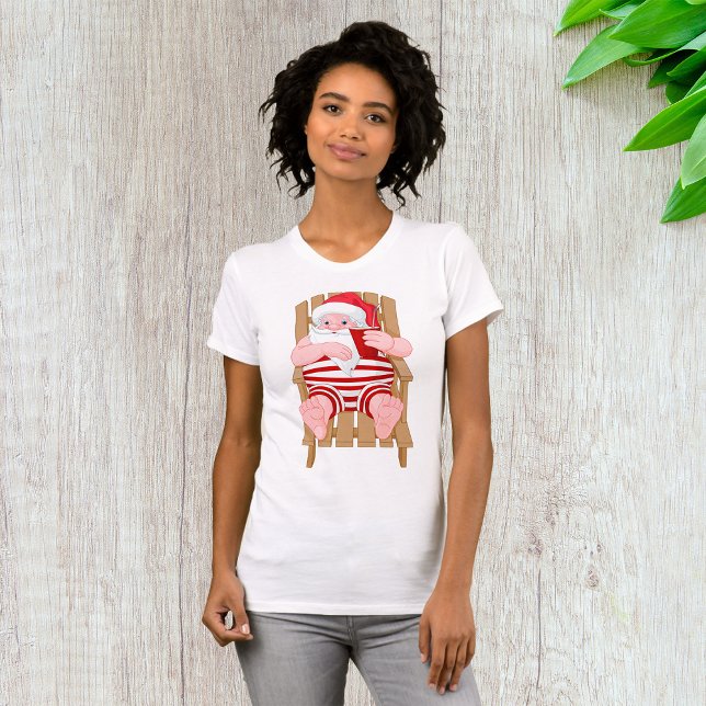Camiseta Santa Claus Relaxando Mulheres (Criador carregado)